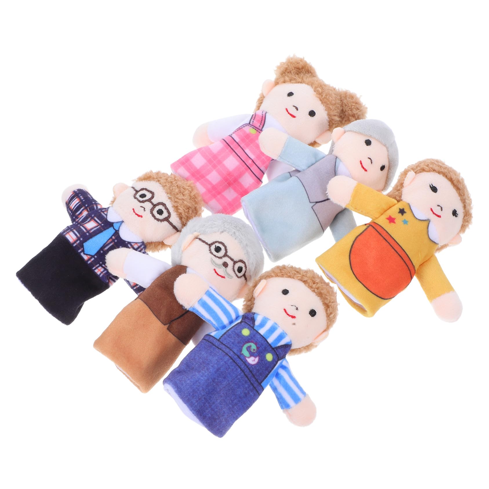 Marionetas de Dedos Familiares de Peluche 6 Piezas para Niños