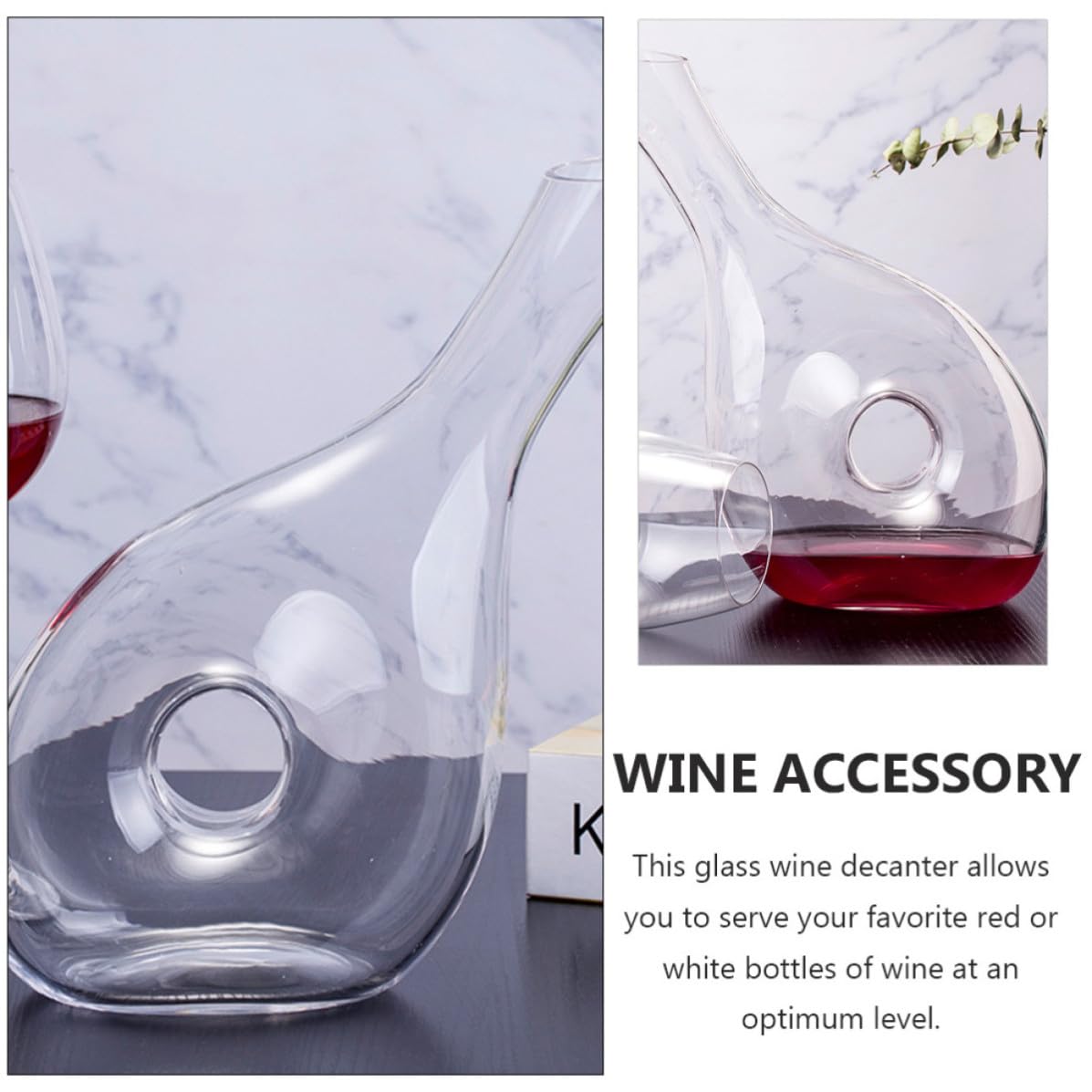 SHERCHPRY 1stück Kreativer Weinausgießer aus Transparentem Kristallglas mit Belüftung Stabiler Standfläche und Ergonomischem Design als Geschenk für Weinliebhaber für Haushalt Geeignet
