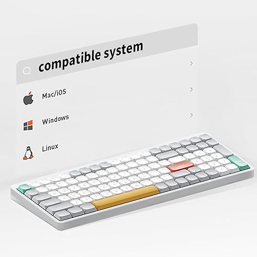 Miniatura 4 de nuphy Teclado mecánico inalámbrico Air96 V2, teclado retroiluminado RGB de 100 teclas, compatible con Bluetooth 5.1, 2.4G y conexión con cable, para