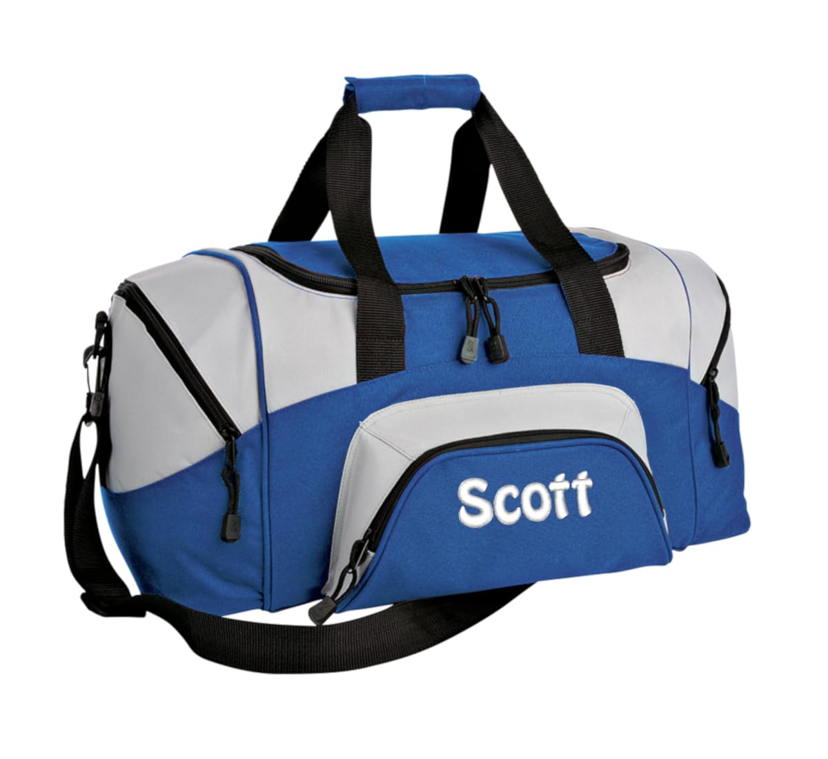 Personalized Duffel Bag, Men and Women, Custom Sport Bag with Monogrammed Name, Soccer, Basketball, Baseball, Football, True Royal/Grey