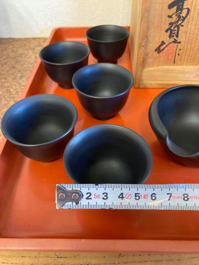 ♥新品♥　黒泥　茶器　セット　高資作　般若心経　煎茶器　茶道具　骨董　古玩 常滑焼 黒泥 茶器セット 高資作 ホーム＆キッチン