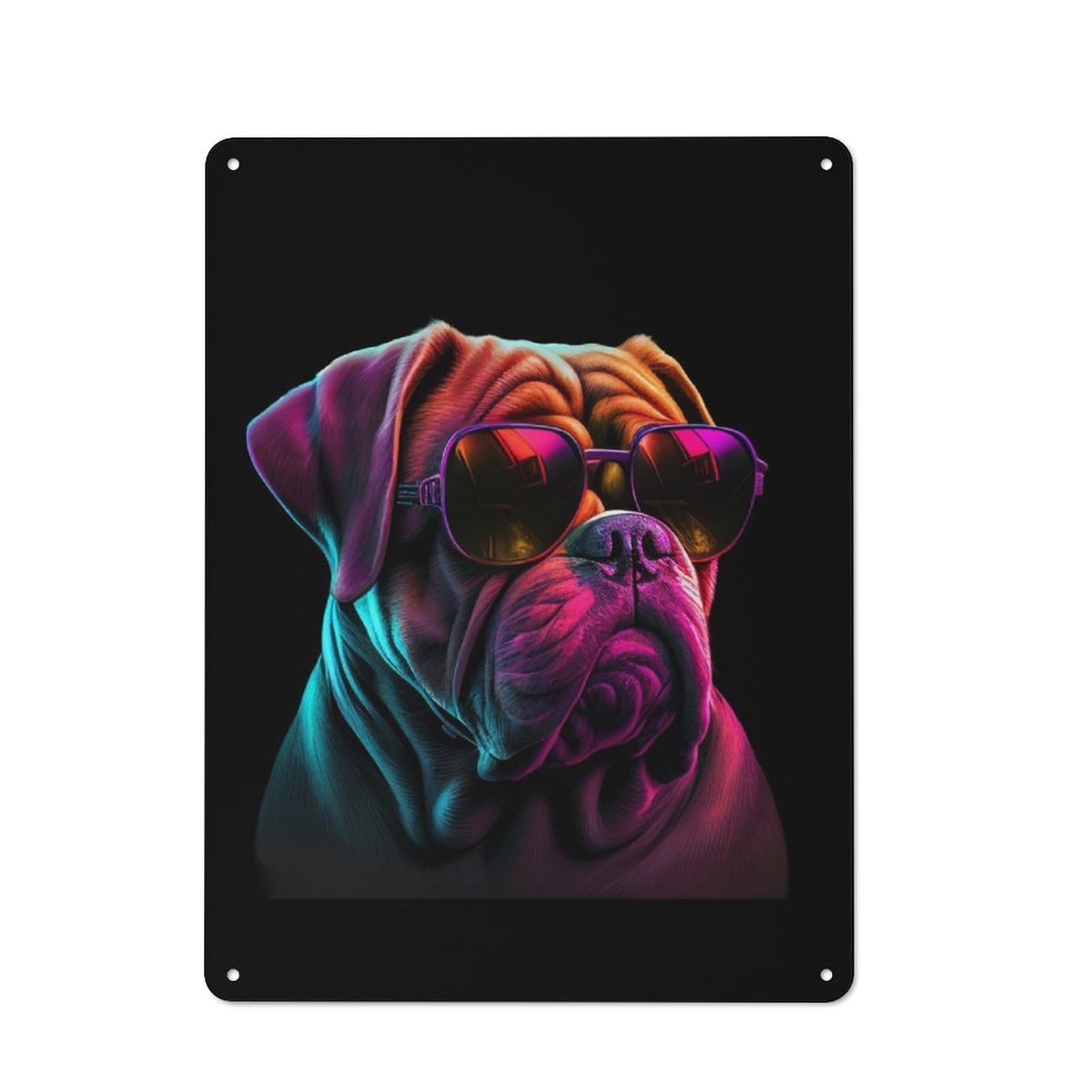 Junmoney Dogue De Bordeaux Printed Metal Sign 40X30cm For Garage Or Workshop, For Kitchen, Dining Room And Home Bar Wall Decor