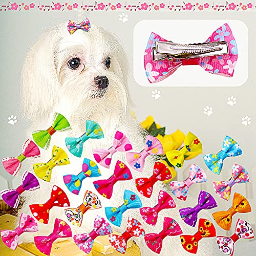 50 Pcs Puppy Cat Dog Hair Clips Pet Hair Barrettes Hair Pins Multicolor Dog Topknot Bows Dog Grooming Bows Pet Supplies… - Image 2