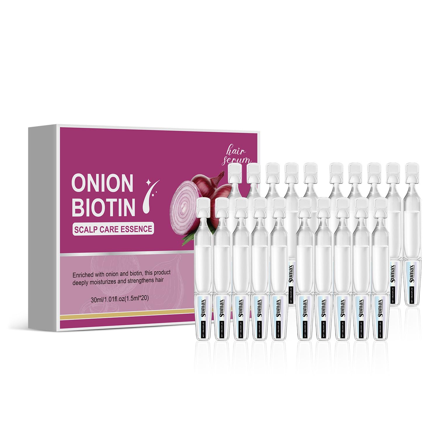 Esencja do pielęgnacji skóry głowy z biotyną cebulową, serum do zagęszczania włosów, serum zagęszczające włosy, wspiera pełniejsze i mocniejsze włosy, nawilża i zachęca (6KIT)
