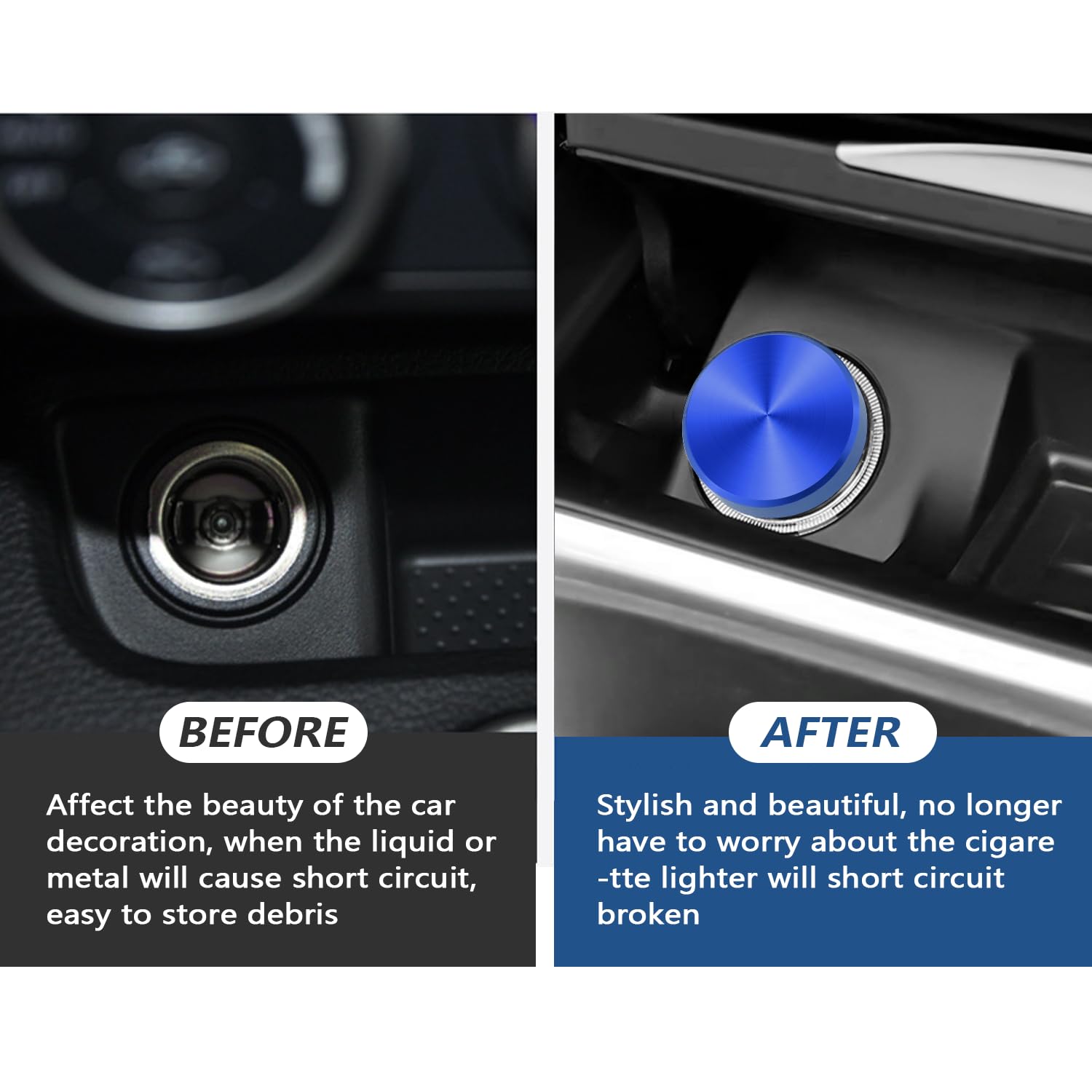 Cache De Prise Allume-cigare 12 V En Alliage D'aluminium étanche à La Poussière Et Bouton Poussoir Pour La Plupart Des Véhicules Automobiles