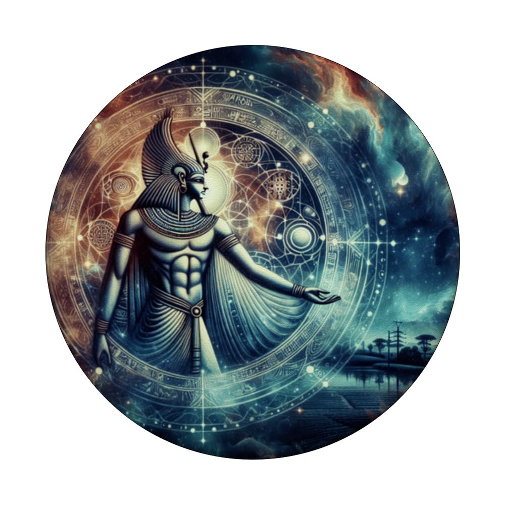 God Of Sun Ra Cool Egyptian Pantheon Nerd Geek Stuff Graphic PopSockets Swappable PopGrip, Black - Image 3