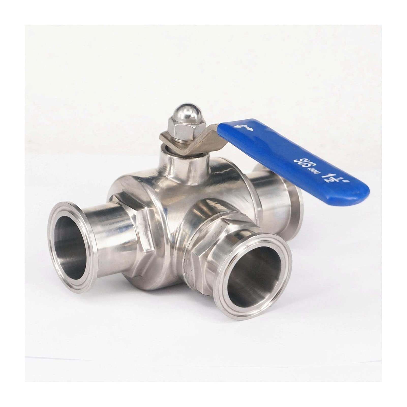 VSPPJYFG 1-1/2inch 38mm SS304 Stainless Steel 3Way L-Port Ball Valve 1.5inch Tri Clamp Ferrule Type