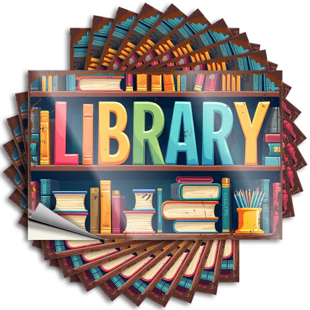 Colorful Library Books and Supplies Sticker House Stuff Self Adhesive | Encouragement Helmet Vinyl Sticker Pack for Gamer(12X18CM)