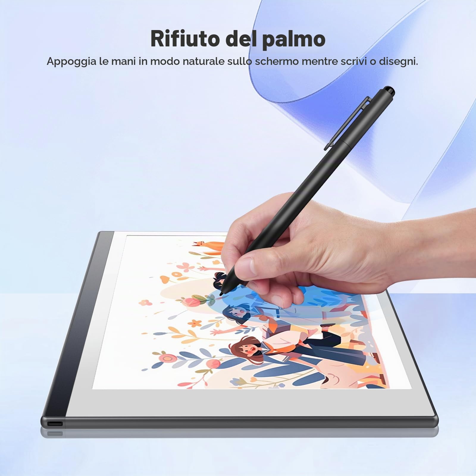TiMOVO EMR Penna Stilo Compatibile con Remarkable 2 con Gomma, Nero | Penna Digitale EMR per Remarkable, Inclinazione, Sensibilità 4096, Rifiuto del Palmo, per Kindle Scribe/Dispositivi EMR