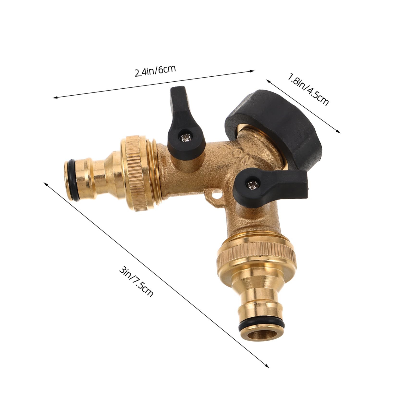 Sdoppiatore per Tubo Flessibile Acqua Deviatore y in Rame Ugello per Giardino Collegamento Rapido Adattatore per Tubo da Giardino Doppio Resistente alle Intemperie Riduce Perdite m