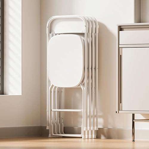Miniatura 4 de Paquete de 10 sillas plegables, sillas de comedor plegables blancas para bodas, fiestas, eventos, exteriores e interiores, sillas plegables