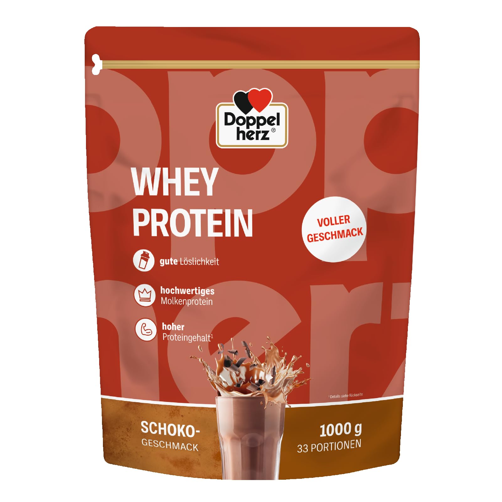 Doppelherz Whey Protein Chocolate – Proteína de suero en polvo, alto contenido en proteínas, 1000 g