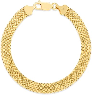 Floreo 14k Yellow Gold 7mm Bismark Chain Bracelet 7.25 Inch