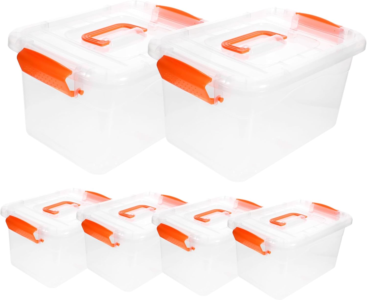 Unomor Set of 6 Storage Bins 3l Capacity Plastic Lids Portable Space-saving