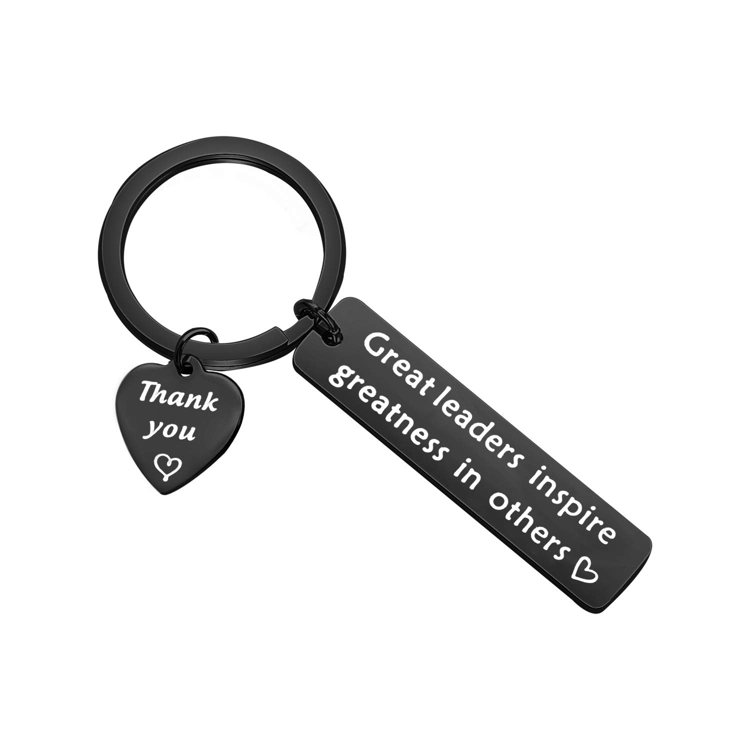 FOTAP Boss Gift Great Leaders Inspire Greatness in Others Keychain Thank You Gift for Supervisor, Mentor (leader black keychain)