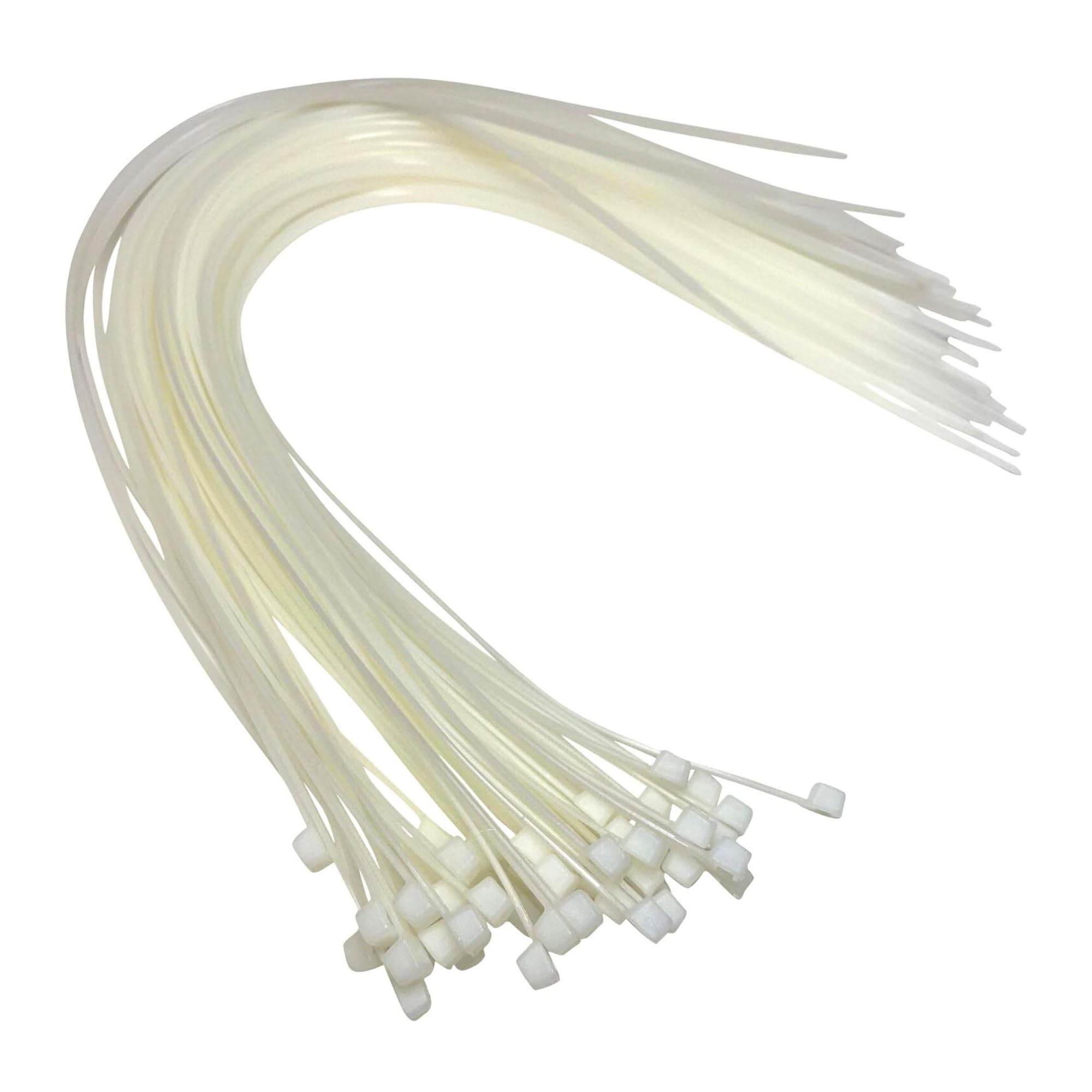 On1shelf Natural Cable Ties - 450Mm X 4.8Mm - 17.7" Extra Long Tie Wraps - Nylon Zip Ties (50, )