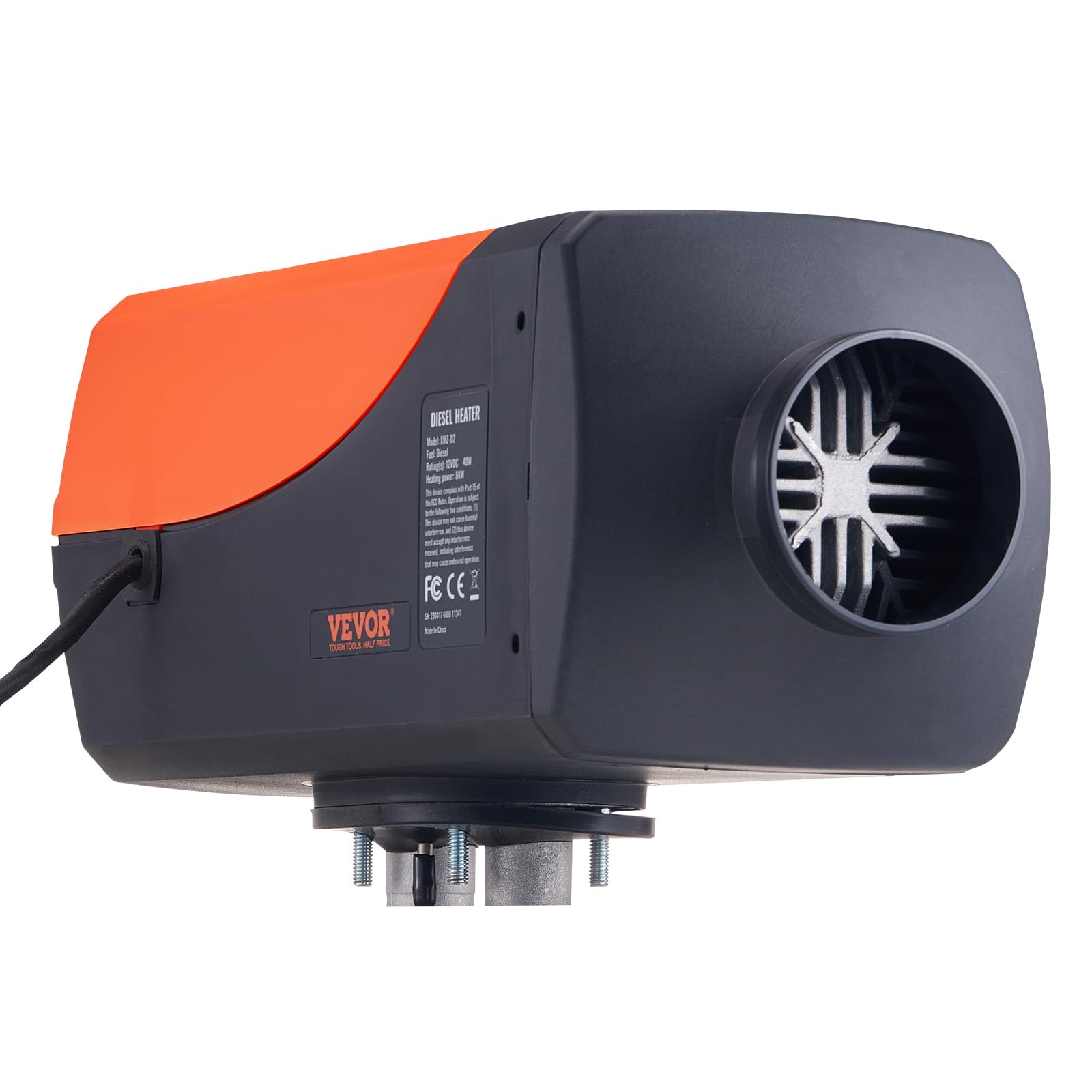 VEVOR Calentador de Aire Diesel 12V 8KW Consumo 0,16-0,62 L/h Calefacción Estacionaria 8-36°C Ajustable 20-25m² Control LCD Inteligente Mando a Distancia Depósito de 10L para RV Camión Barco