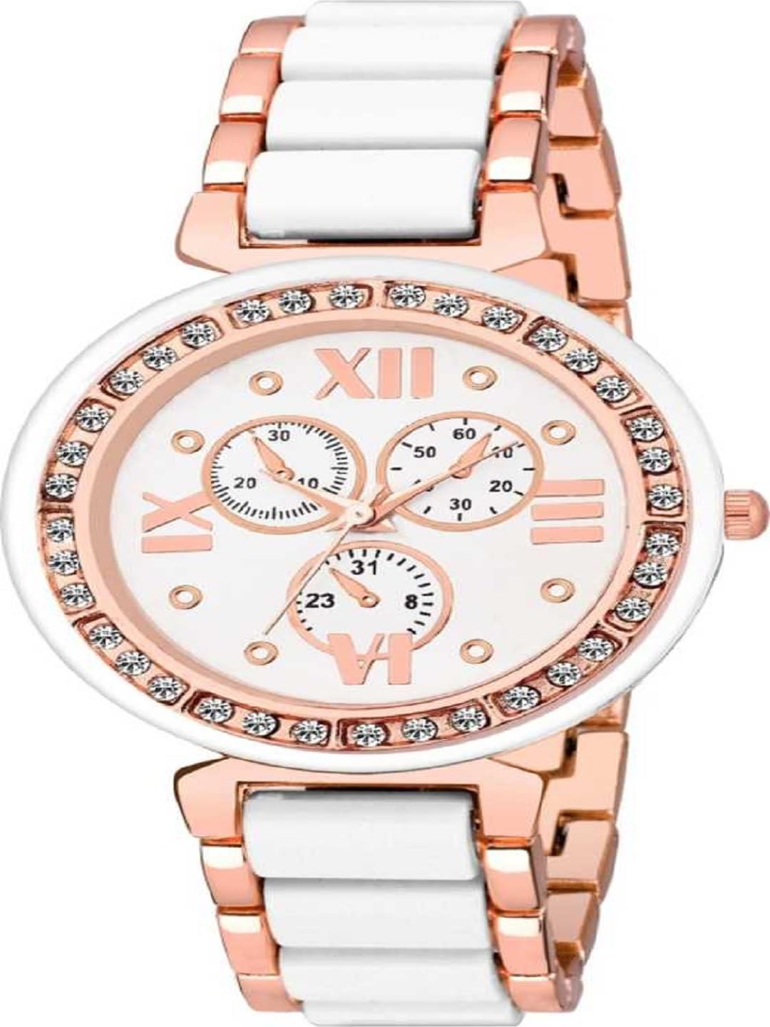 Tymor Meena Multicolour Daimond Ceramic Belt Strap Watch for Girls and Women (White) (B0CB8K8Z5K) Amazon Price History, Amazon Price Tracker