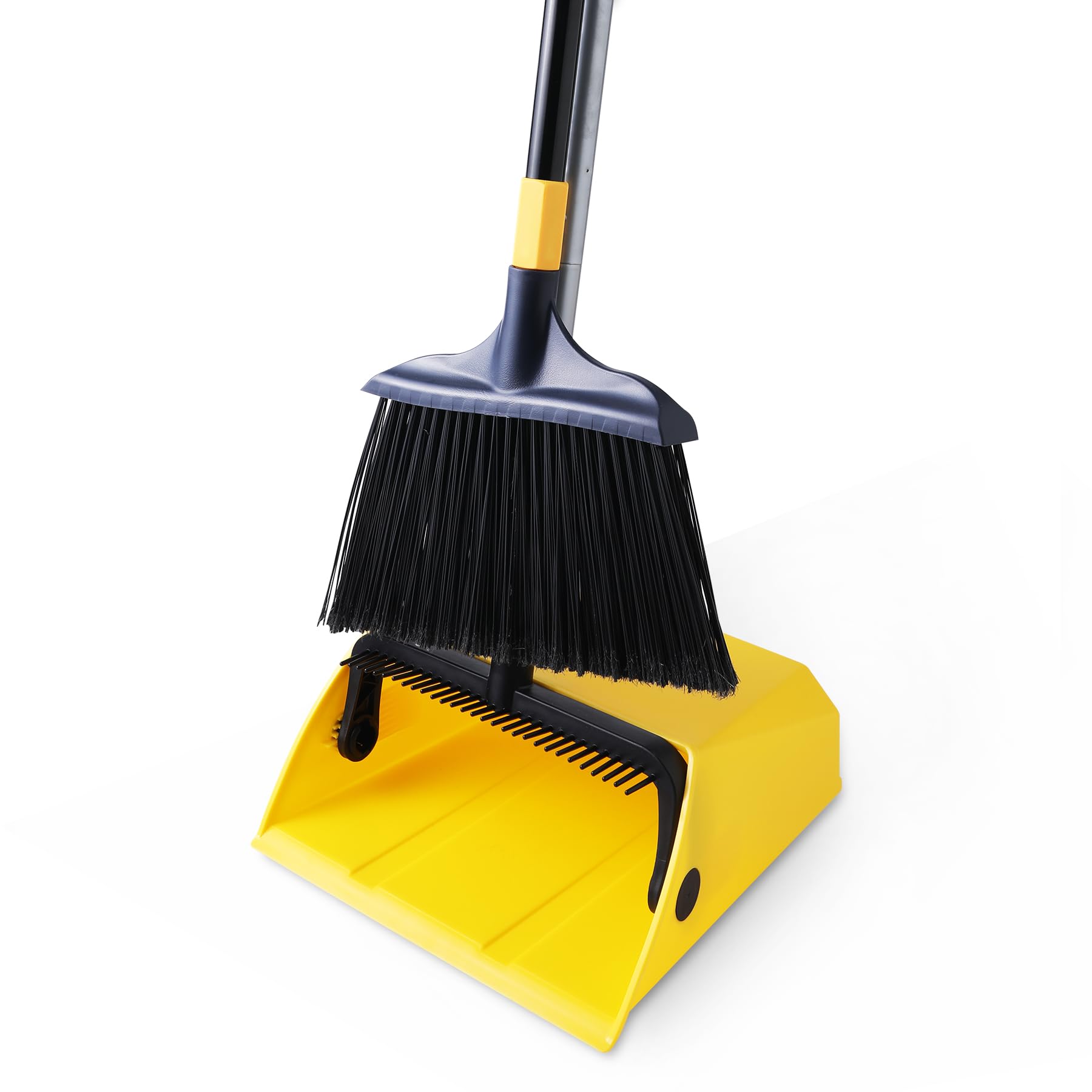 Yocada Juego de Escoba y recogedor Resistente con Peine Comercial para Interiores y Exteriores para Patio, Garaje, vestíbulo, Centro Comercial, Suelo, hogar, Cocina, Oficina, Basura para el Pelo de | Para patio, garaje, vestíbulo, centro comercial, piso,