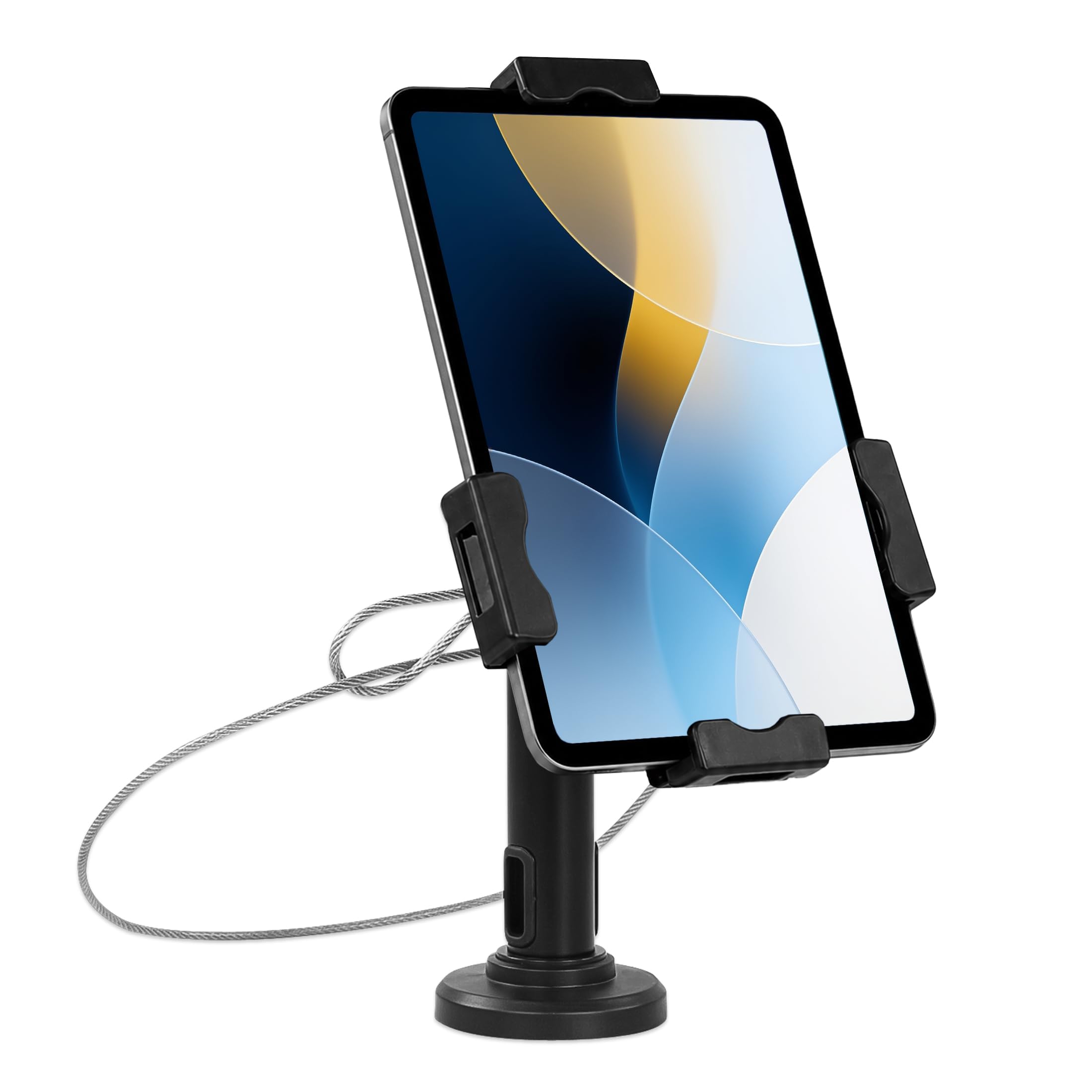Mount-It! Universal Tablet POS Kiosk Stand with Cable Lock &amp; Wall Mount Bracket, Adjustable Clamp for 7.9"–11" Tablets (Fits 5.3"–7.8" W x 7.8"–10.6" L), Compatible with iPad, Galaxy Tab &amp; Surface Go