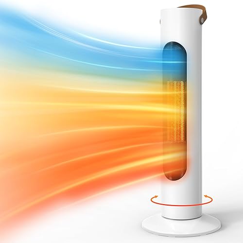 Calefactores eléctricos para uso en interiores, 25 pulgadas, calentador de torre 2 en 1 y ventilador, oscilación de 70, calefacción instantánea 2S,