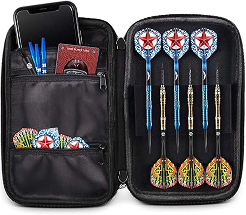 Miniatura 2 de Shot! Dardos Mega Tactical Dart Case (9.1 x 7.1 in), lleva 4 juegos de dardos, 6 dardos de punta suave o de acero, bolsillos con cremallera, juego y
