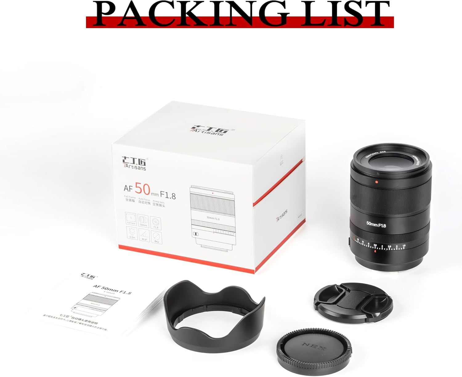 7artisans AF 50mm F1.8 Camera Lens for L Mount,Full Frame,Large Aperture,Prime,STM Auto Manual Focus,for Panasonic S,DC-S,Leica/Sima L Series,for Portraiture/Street Photography/Humanistic Subjects