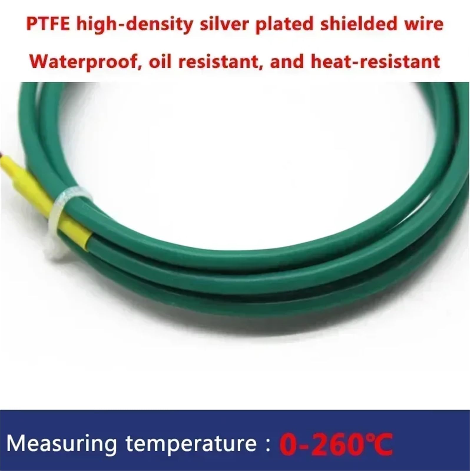 Câbles de thermocouple de capteur de température de type K 260 ℃ 1 pièce(With 10m)