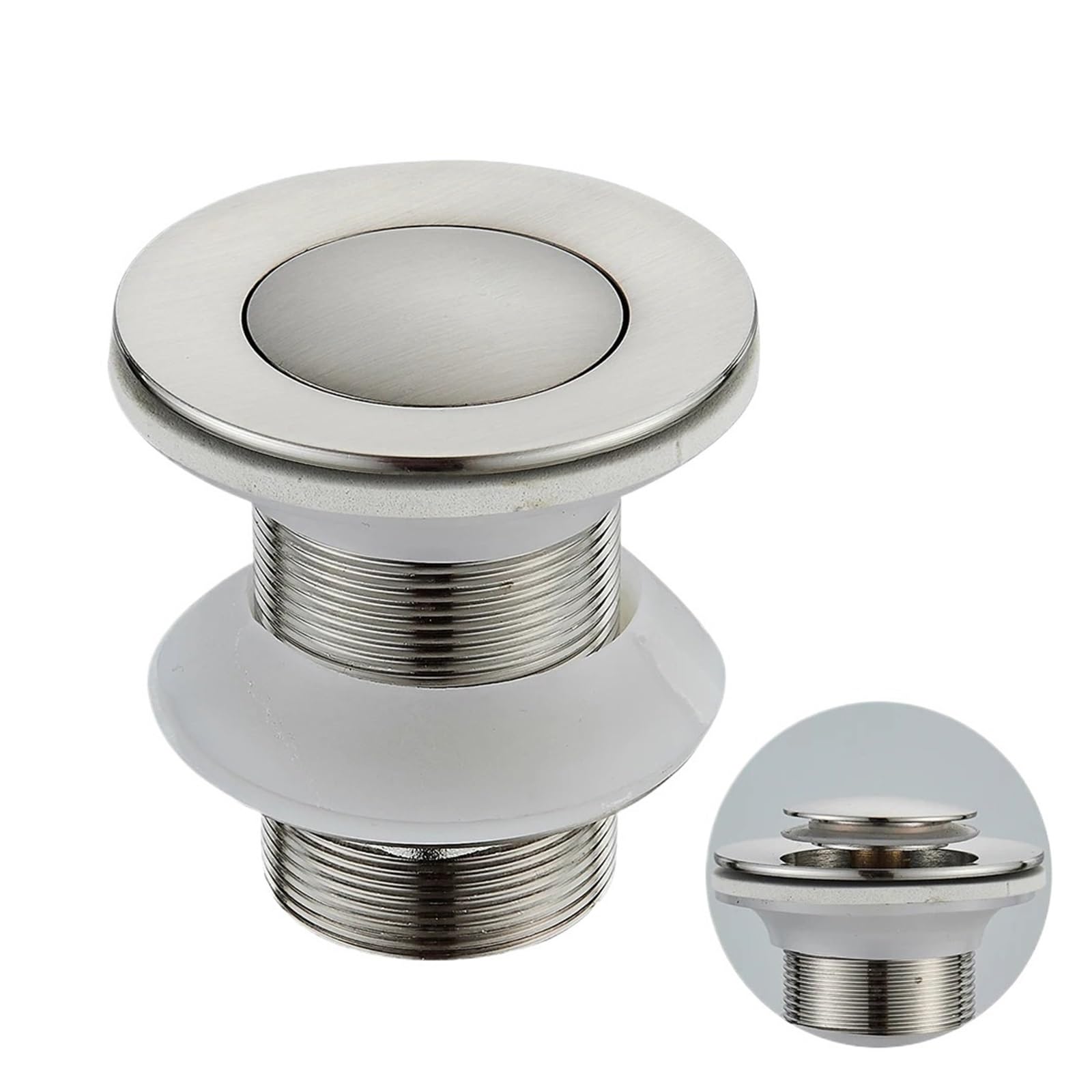 Pop Up Clack, Brass Pop Up Drain Stopper Replacement For Bathroom Sink With Strainer Multicolor(Nickel B)