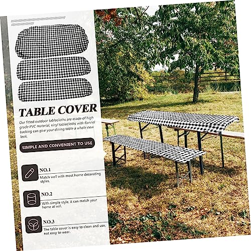 Nappe de pique-nique imperméable et élastique rectangulaire grise - 4