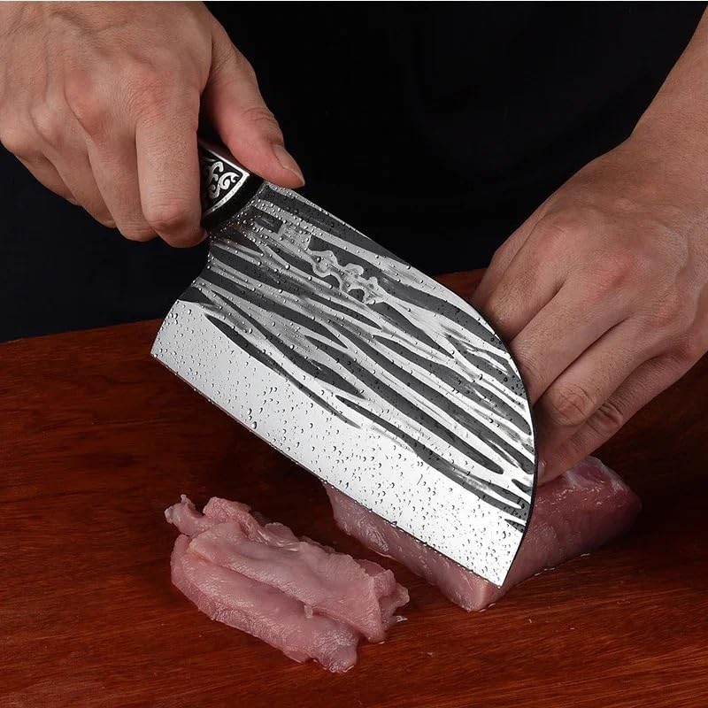 MAYIT Meat Cleaver Knife, 7.1 Inch Forged Kitchen Chef Knife 5Cr15Mov Stainless Steel Meat Fish Vegetables Slicing Chinese Butcher Cleaver Chopping Knife, MAYiT5475