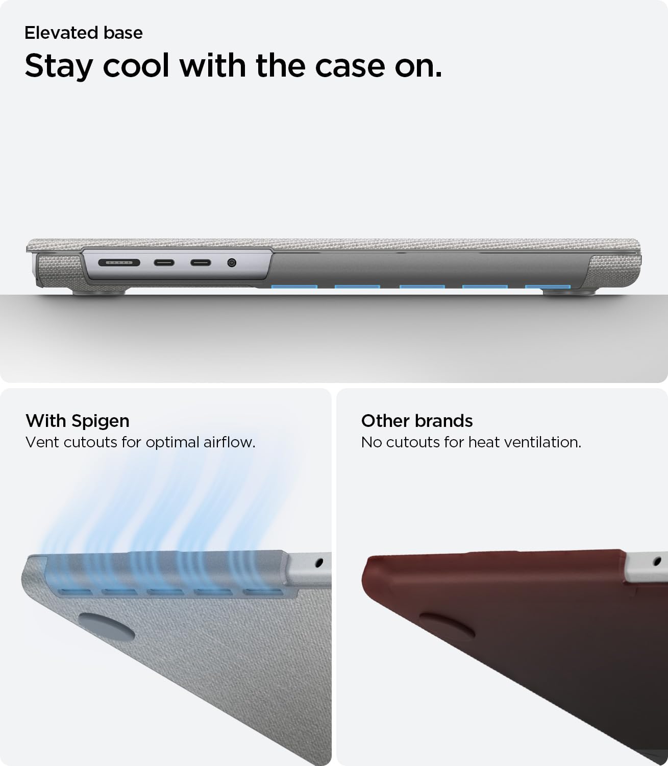 Spigen Urban Fit Funda para MacBook Pro 14 Pulgadas | Funda para M5/M4/M3/M2/M1/Pro/Max (2026-2021) con Textura de Tejido Premium, Confort Ligero - Heather Gray