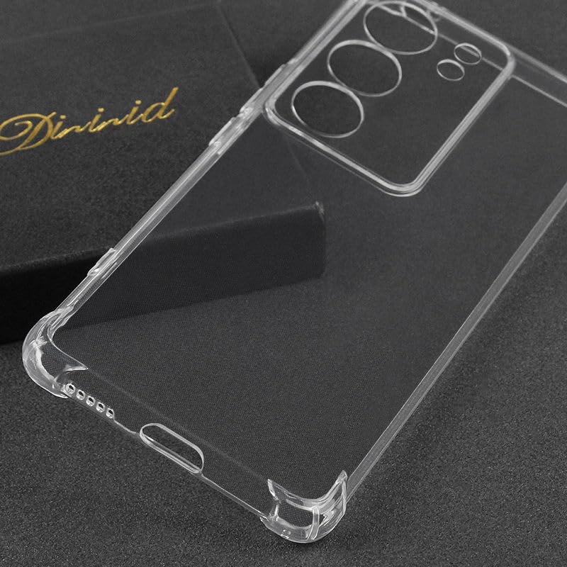 Image of for vivo V29 Pro Case, vivo V29 Pro Phone Case Clear Transparent Reinforced Corners TPU Shock-Absorption Flexible Cell Phone Cover for vivo V29 Pro - Transparent