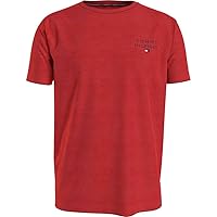 Tommy Hilfiger T-shirt Maniche Corte Uomo Scollo Rotondo, Rosso (Fierce Red)