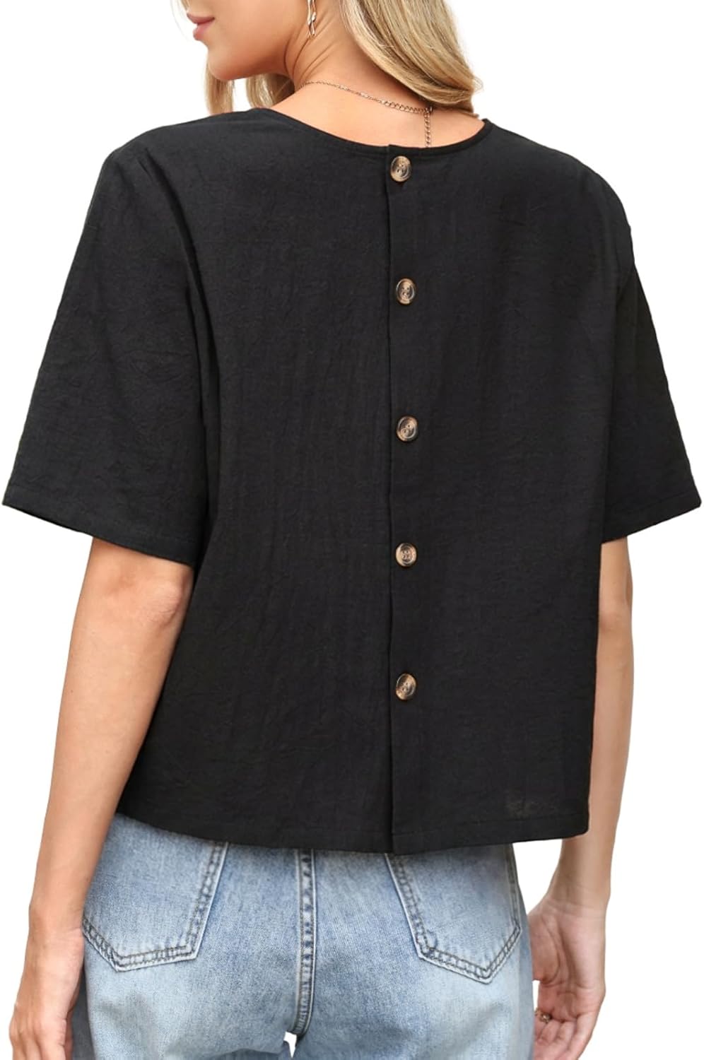 Celmia Womens Button Down Short Sleeve Cotton Shirt Summer Beach Blouse Dressy Casual Shirts Loose Fitting Tops for Women