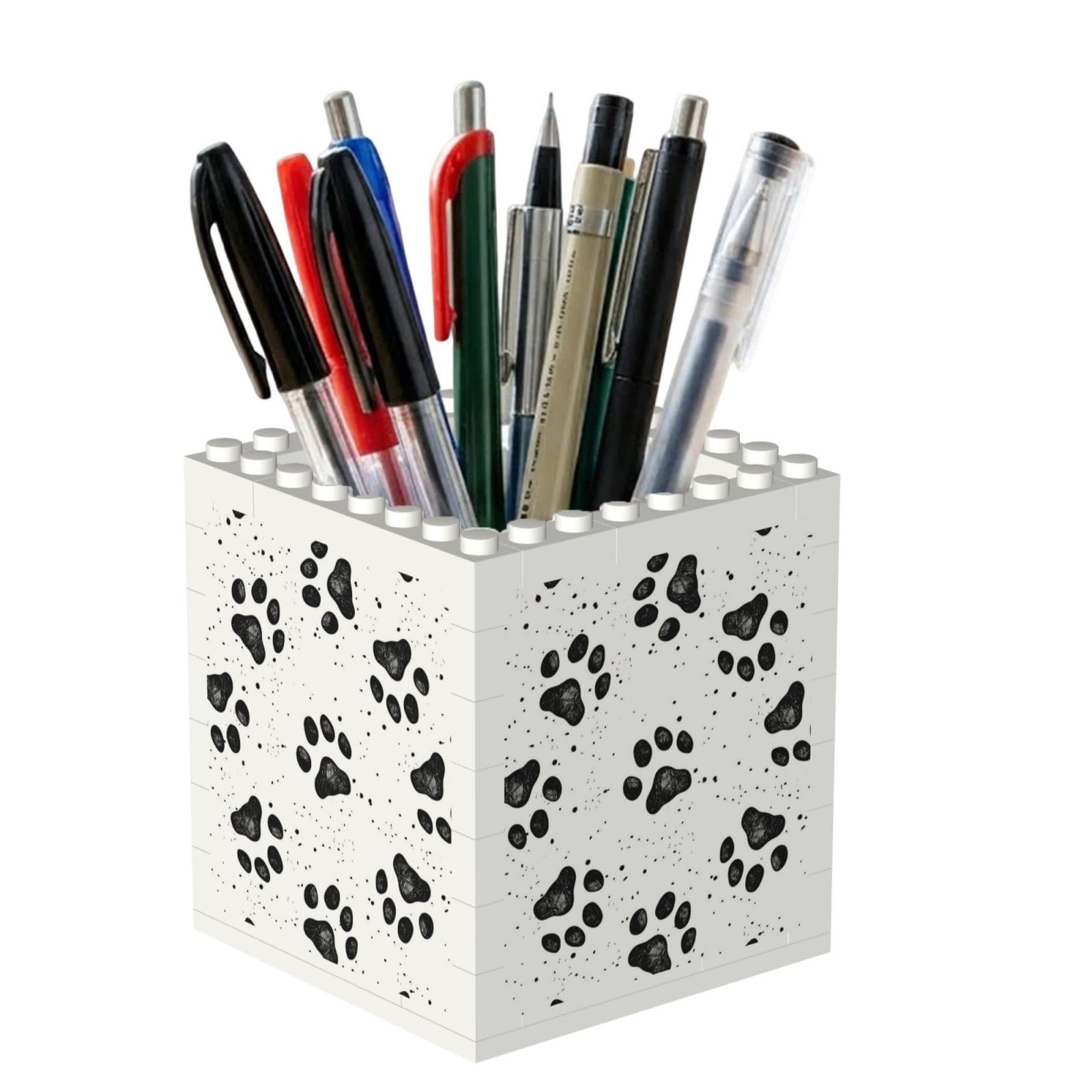 Poadnly Dog Paw Pattern, Pen Pot Pencil Holder for Office Home School, Compact Desk Organiser for Office Stationery