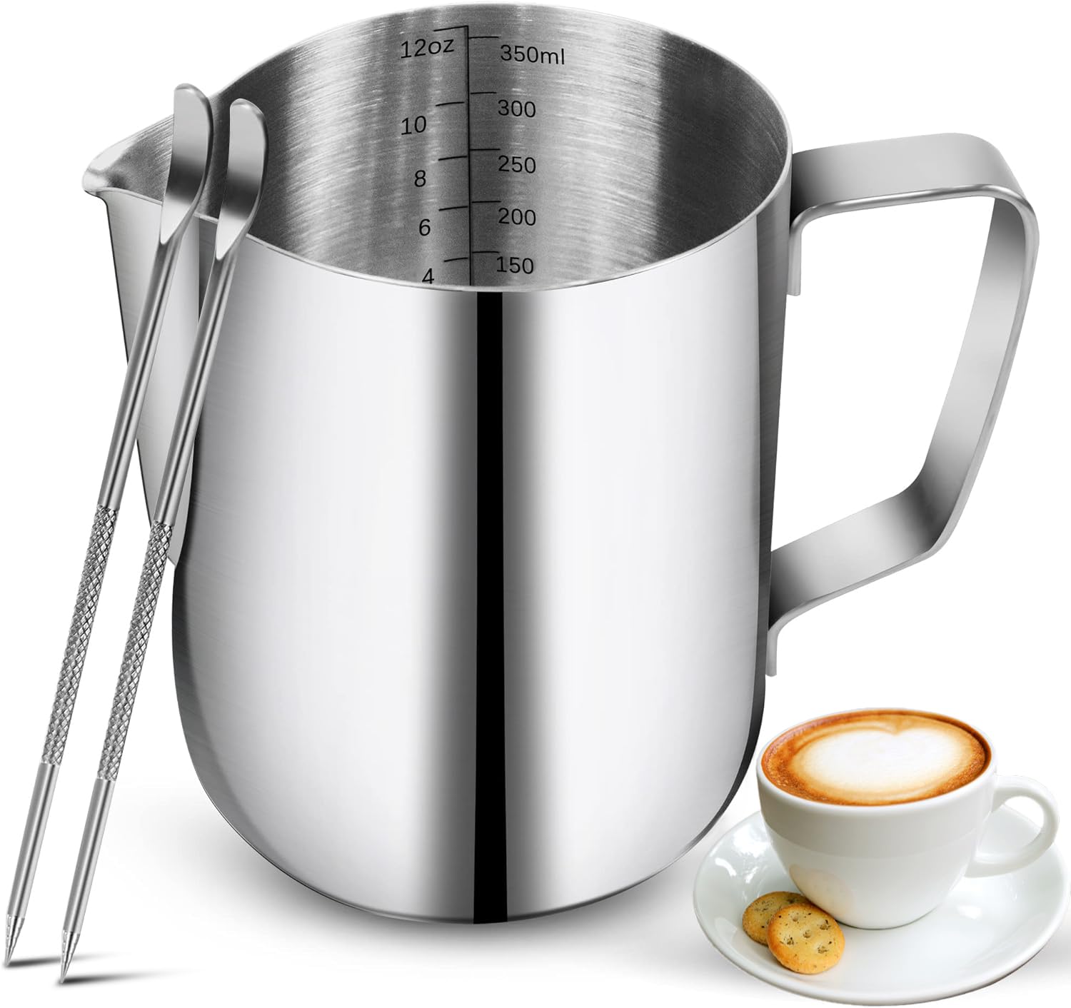 Milk Pitchers 02 (Silver with 2 pens, 350.0, Milliliters)