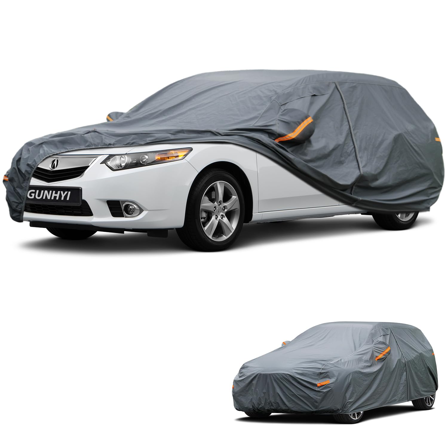GUNHYI Premium Car Cover Custom Fit Acura TSX Sport Wagon, 16 Layers Heavy Duty Car Cover Waterproof All Weather with Zipper Door for Sun Rain Snow Dust Uv Protection