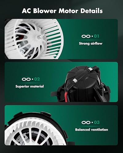 Vista 417 de SCITOO 700188 Reemplazo del motor del ventilador HVAC con jaula de ventilador para Toyota Tacoma 2005-2015, reemplazo OE - 87103-04043, 87103-04044