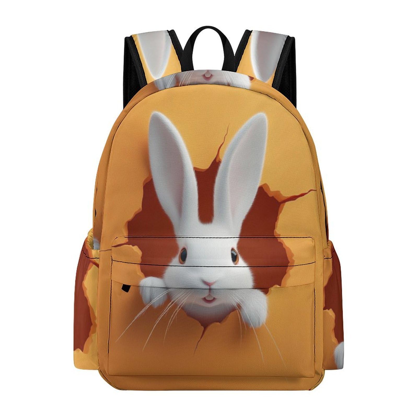 TPISLI 13.3 Inch Laptop Backpack Children Kawaii Rabbit Animal Rucksack for Boys Girls 11-16 Years, Stylish Durable Bunny Print School Bag for Outdoor Travel Back to School Gift — image 1