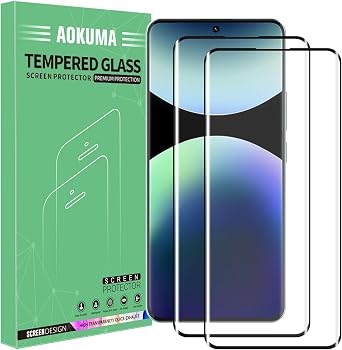 AOKUMA Tempered Glass for Xiaomi Redmi Note 14 Pro+ 5G/14 Pro Plus/13 Pro+ Screen Protector, Premium 3D Curved Edge Guard Film, Edge to Edge Full Screen Cover, Work with most caseBlack Edge