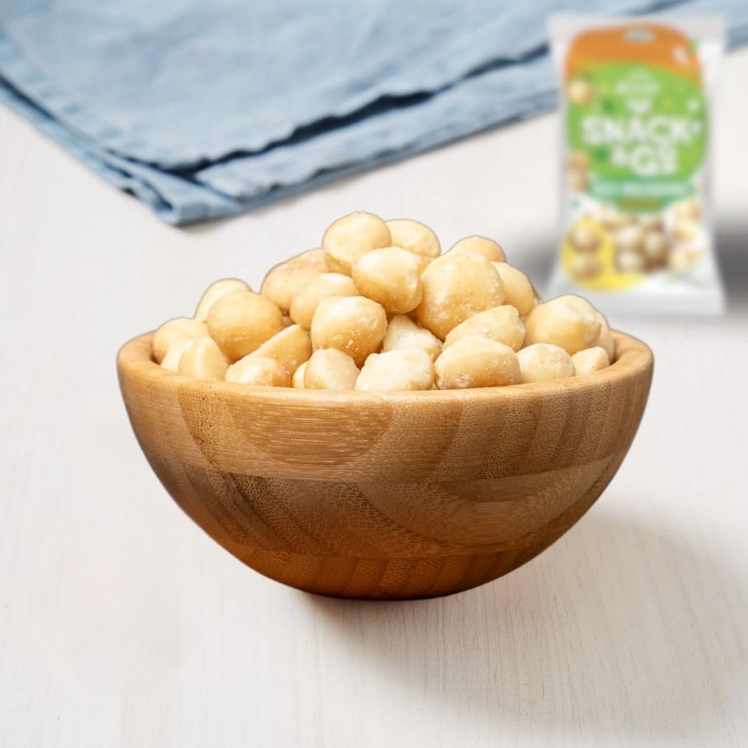 Alfano dal 1940 Noci Macadamia Sgusciate Snack & Go 20 Pacchetti Monoporzione da 30g Frutta Secca Ricca di Magnesio e Fonte di Potassio