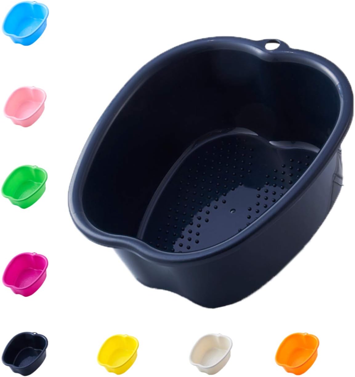 Large Foot Bath Spa Bowl Plastic Pedicure Bowl Massage Foot Tub,for Pedicure, Detox and Massage, Perfect to Soak Your Feet, Toe Nails and Ankles,Can be Soaked to Remove Dead Skin and Calluses(Black)