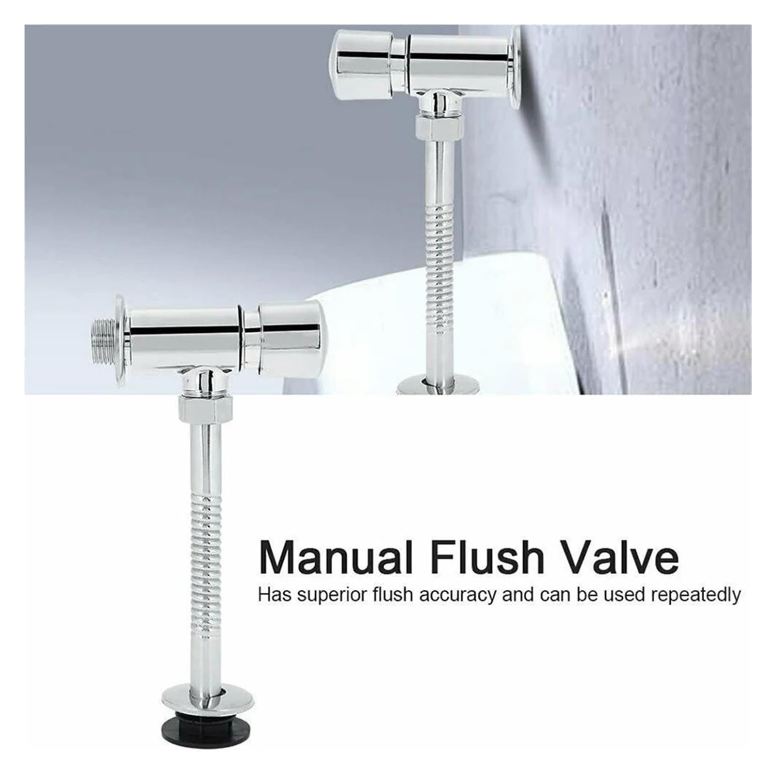 Fluxómetro manual para inodoro Válvula De Descarga Manual For Urinario, Aleación, Con Accesorios, Baño, Hotel Y Oficina, DN15