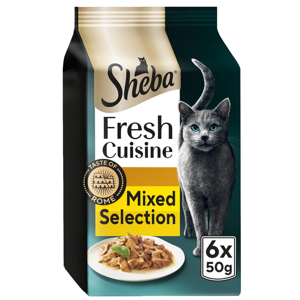 SHEBA Fresh Cuisine Taste of Rome Cat Pouches with Turkey & Chicken in Gravy 8 x 6x50g