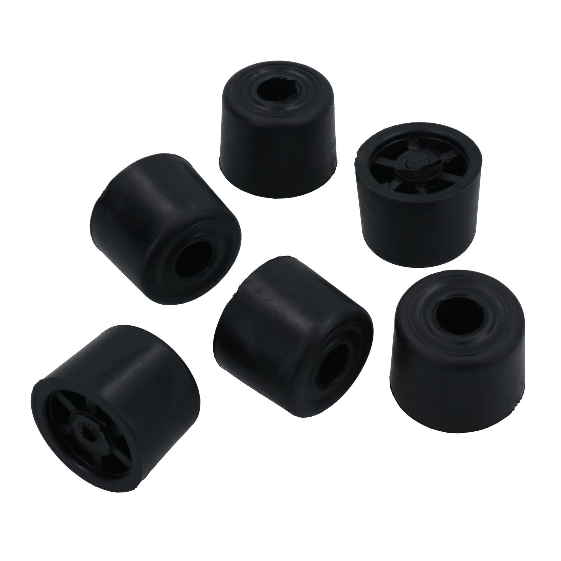 Black Rubber Door Stop Stops Stopper Wedges Buffer Skirting Protection 6pc