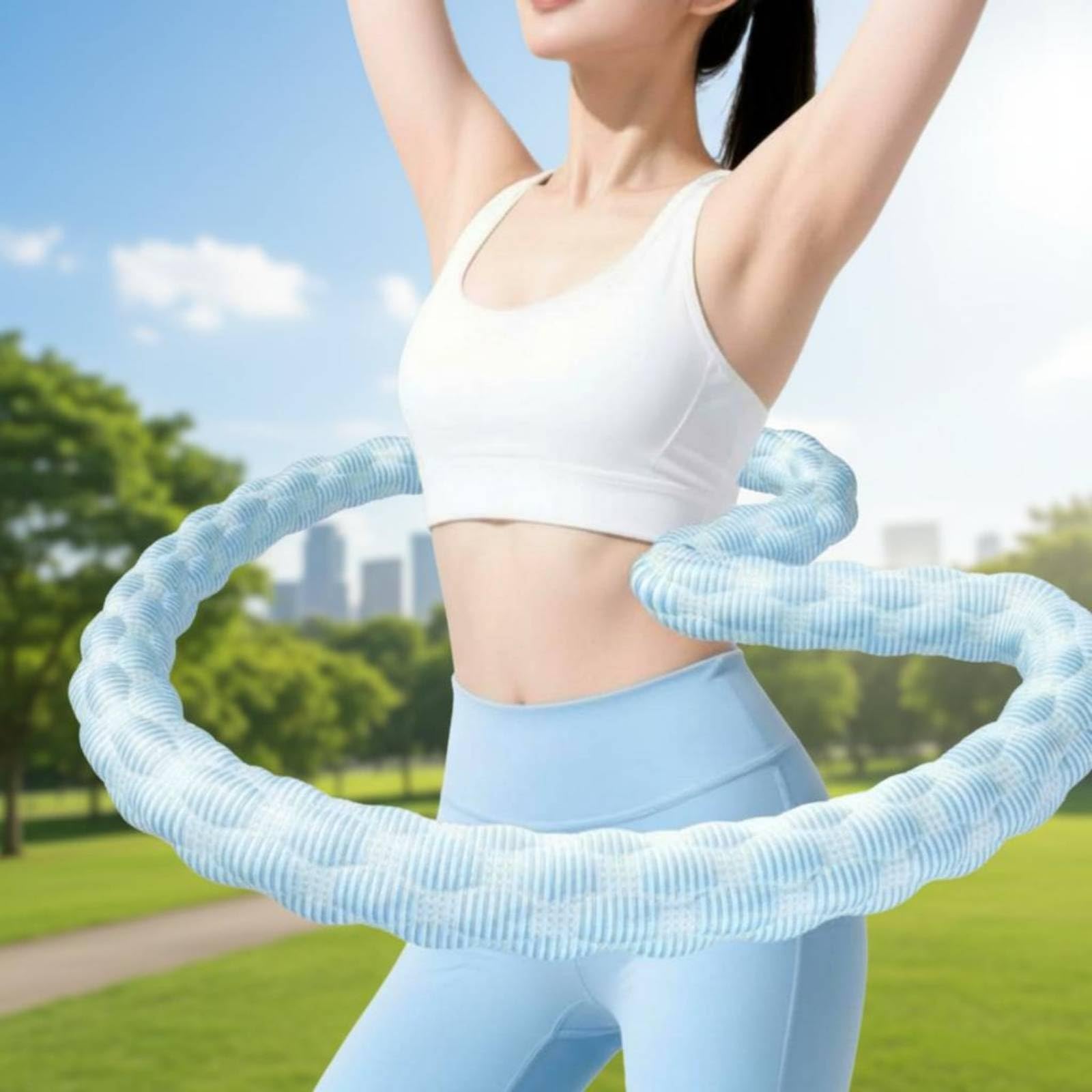 Donna Esercizio Anello Morbido Pesato per Allenamento Della Vita con Tessuto Ice Bean E Molla in Lega Adatto a Esercizi di Fitness Domestico E Routine Giornaliera