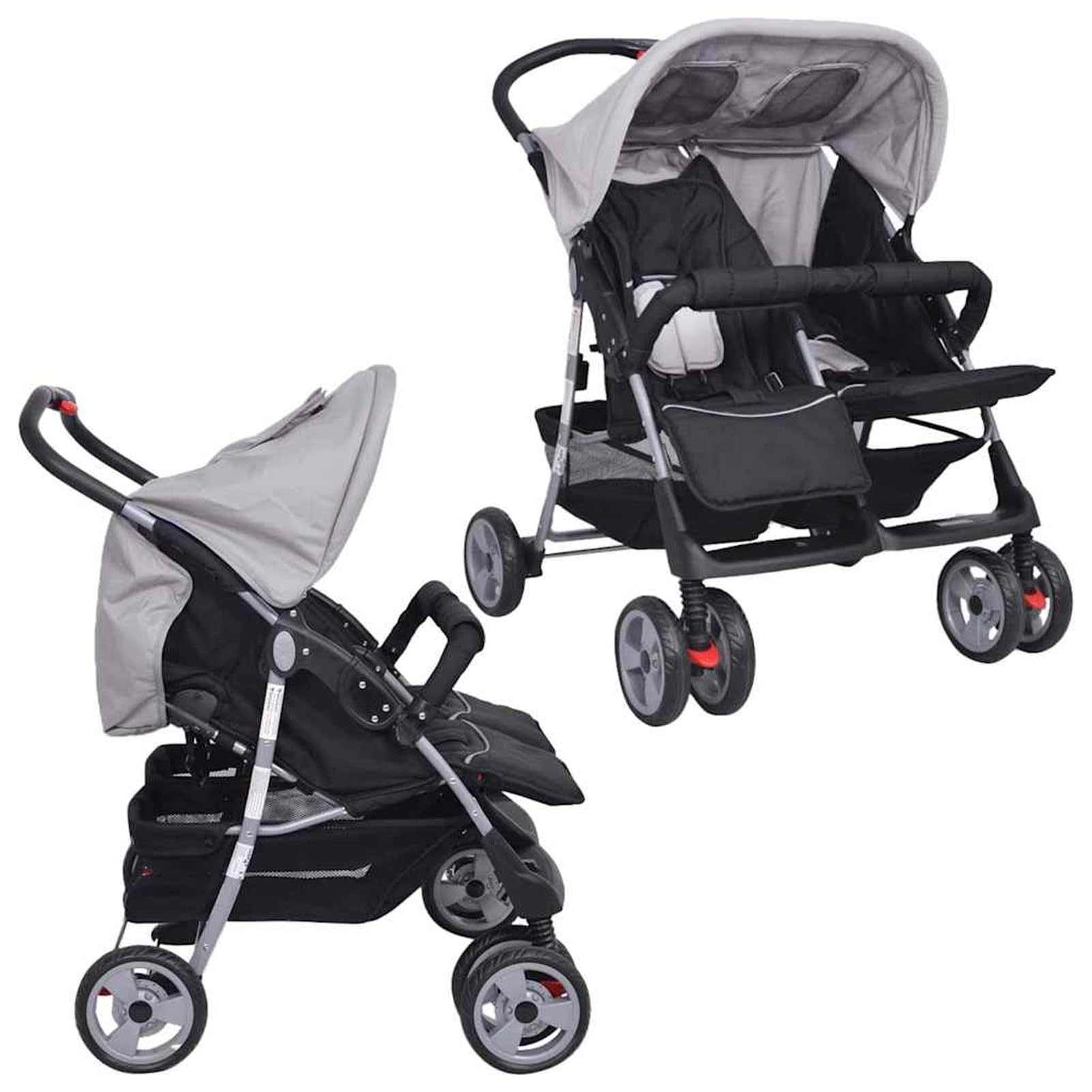 Gecheer Bettlaken 60 x 120 cm, Spannbettlaken für Babys, 60 x 120 cm, Kinderwagen, Stahl, Grau und Schwarz