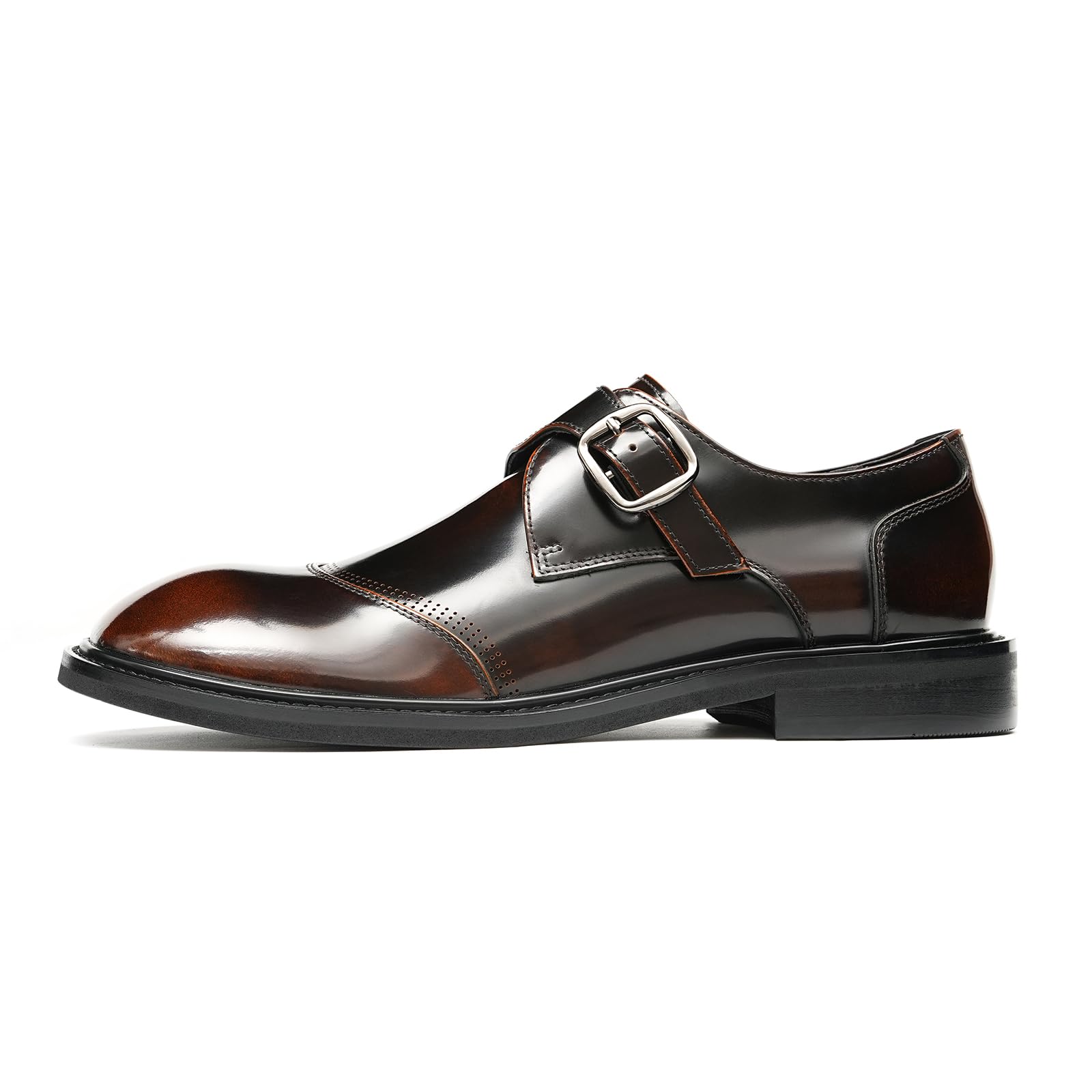 Genérico Zapatos Monk Casuales de Negocios para Hombre Zapatos Formales en Piel con Hebilla