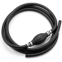 5/16 Inch Fuel Line Assembly, 7 Ft Rubber Boat Fuel Line with Primer Bulb, Universal Marine Fuel Line with Outboard Motor, Tractor, RV Black